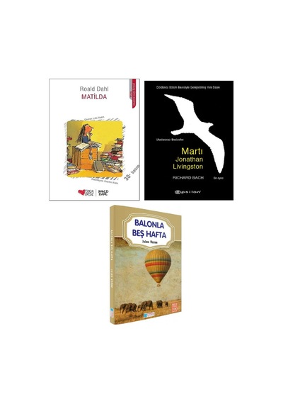 Evrensel Balonla Beş Hafta - Roald Dahl Matilda - Martı Jonathan Livingston 3 Kitap