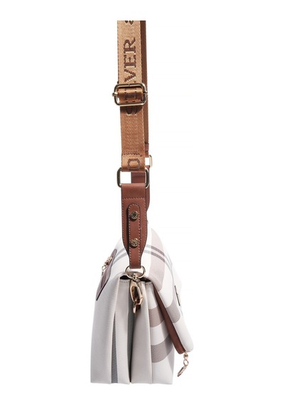 Silver Polo Sp1278 Kadın Çapraz Çanta Ekose Krem-taba