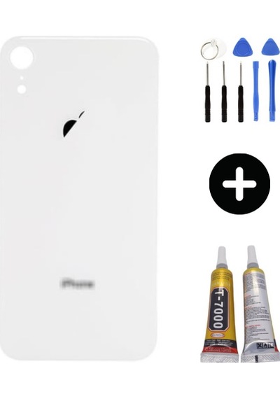 Apple Uyumlu iPhone Xr Arka Pil Batarya Kapak Beyaz + Montaj Seti