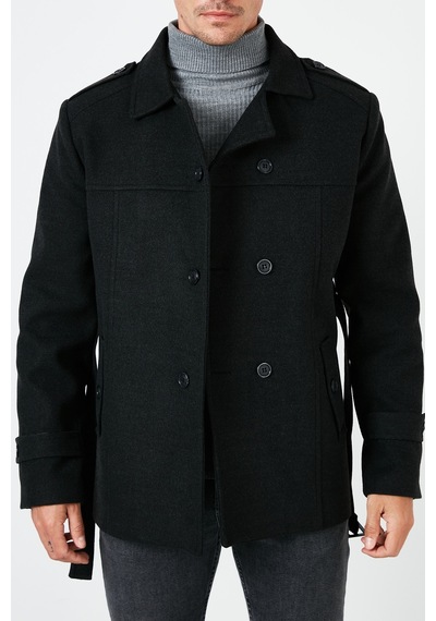 Buratti Slim Fit Cepli Pamuklu Kaşe Erkek Kaban 5841015 Füme