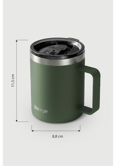 Stevig 1 Cap Daily Mug Kupa Çelik Termos 350 Ml Green St-264 Yeşil