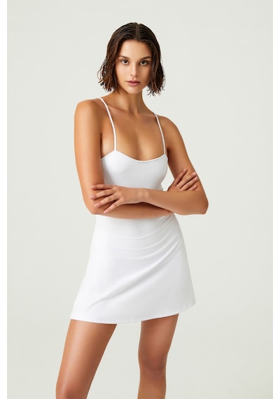 Los Ojos X Melodi Beyaz Tenis Elbisesi Spor Elbise Tennis Dress Beyaz Beyaz