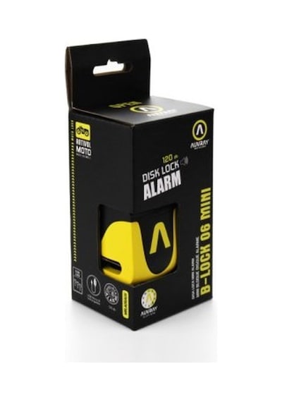 Auvray Alarmlı Disk Kilidi 6 Mm 120db Sarı-siyah B-lock06 Mini
