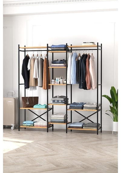 10 Raflı Metal Gardırop Metal Portmanto Açık Gardırop Elbise Dolabı Vestiyer Openix Çam 10 Raflı Metal Gardırop Metal Portmanto Açık Gardırop Elbise Dolabı Vestiyer Openix Çam