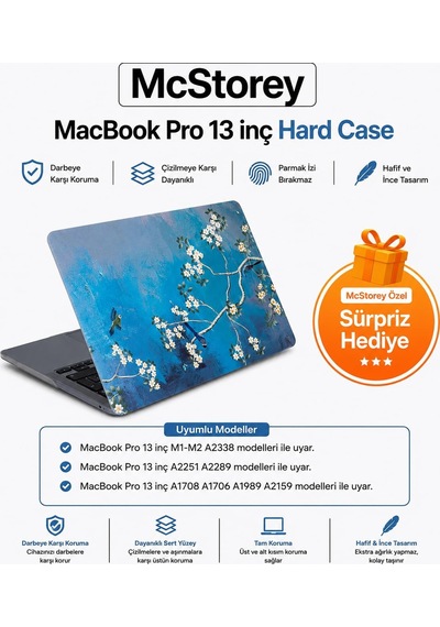 Apple Uyumlu MacBook Pro 13 Sanatsal Desenli Kılıf A1706 A1708 A1989 A2159 A2251 A2289 A2338 M1 M2 Uyumlu Baskılı