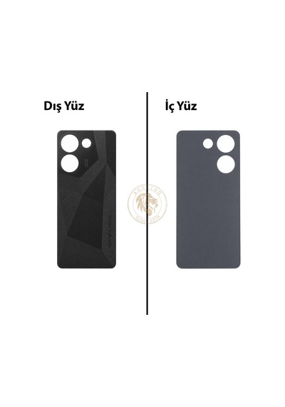 Tecno Camon 20 Pro Siyah Arka Kapak Arka Cam Batarya Kapağı Lazer Kesim Kapak Pil Kapağı Back Cover Çok Renkli