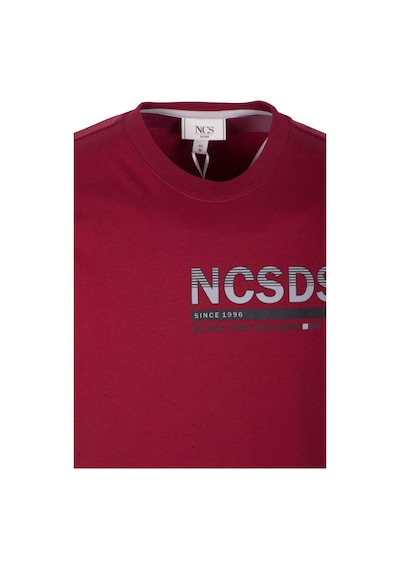 Erkek Tişört Bisiklet Yaka Bordo Slim Fit Baskılı T-shirt Ncs Jeans 1296 Bordo