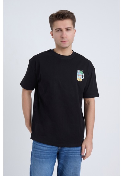 Velvoria Unisex Oversize Siyah Summer T-shirt