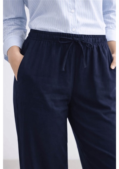 Fashion Friends Geniş Paça Lacivert Kadın Pantolon 26y0109k1
