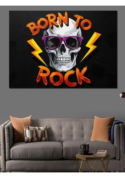 Rock Kurukafa Dekoratif Kanvas - Mdf Ahşap Tablo