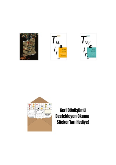 Adem İle Havva Nın Güncesi + Esrarengiz Yabancı + Çifte Kavrulmuş Bir Dedektiflik Öyküsü + Okuma Sticker'ları