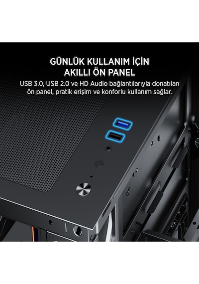 James Donkey Stark S801 7xargb Temperli Cam 650w 80+ Bronze Atx Siyah Gaming Oyuncu Kasa