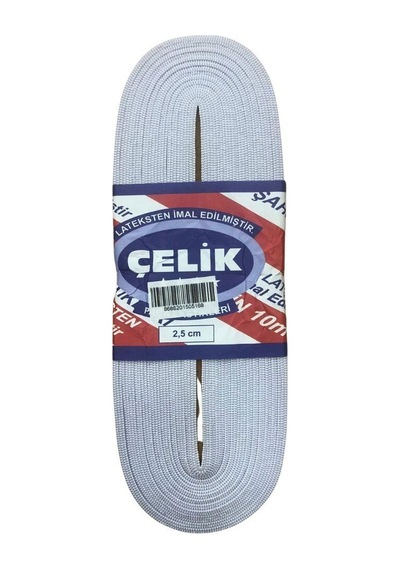 10 M 2.5 Cm Beyaz Paça Lastiği Çok Renkli