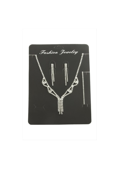 Sallantılı Taşlı Set Kolye Şeffaf 04576323