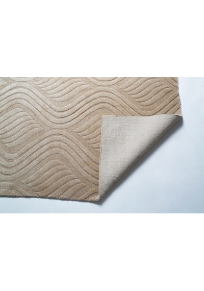 Çam Halı Emboss Jr10 Bej Modern Desen Yeni Zellanda Yünü Ve Viskon El Dokuması Halı - 80x150 Bej