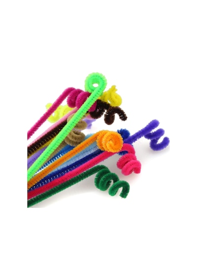 25 Adet. Şönil. Tüylü Tel. Eğitici Şönil Seti. 30 Cm. Renkli Tel.