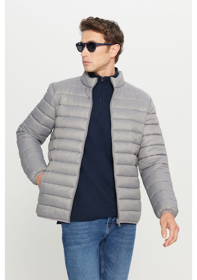 Ac&Co / Altınyıldız Classics Standart Fit Normal Kesim Dik Yaka Erkek Mont - Gri