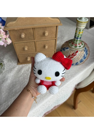 Amigurumi Hello Kıtty Oyuncak 12 Cm