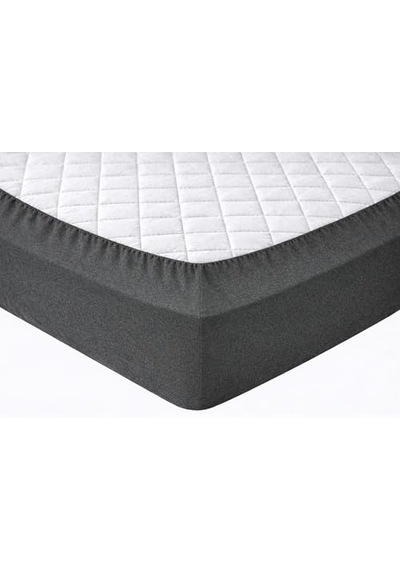 Septumium%100 Pamuklu Lastikli Çarşaf, Andrasit, 2 Yastık Kılıfı Dahil 160x200 Abanoz