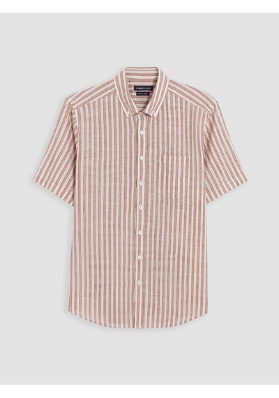 Lcwaıkıkı Classic Kahverengi Regular Fit Çizgili Erkek Gömlek