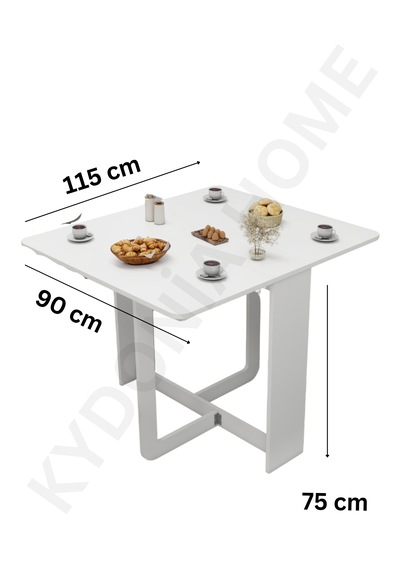 Dar Alanlar İçin 6 Kişilik Pratik Katlanır Açılır Kapanır Dikdörtgen Mutfak Yemek Çalışma Masası Mat Beyaz Dar Alanlar İçin 6 Kişilik Pratik Katlanır Açılır Kapanır Dikdörtgen Mutfak Yemek Çalışma Masası Mat Beyaz