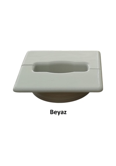 Adilon Masaüstü Kablo Kanalı Deliği Kapağı, Kare, Beyaz 6 Cm