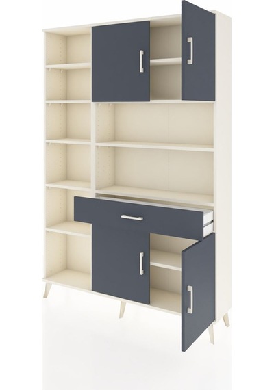 Arges Dolap 10 Raflı Tek Çekmeceli 4 Kapaklı 132x30x195 Aytaşı-antrasit/antrasit Antrasıt/antrasıt Arges Dolap 10 Raflı Tek Çekmeceli 4 Kapaklı 132x30x195 Aytaşı-antrasit/antrasit Antrasıt/antrasıt