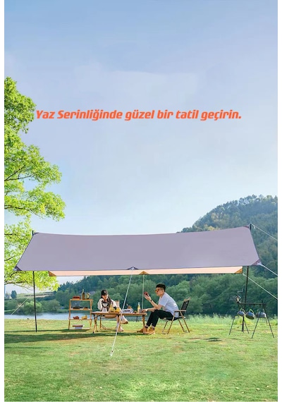 Shufa Glamping 500 300cm Tarp Güneş Ve Rüzgar Koruma Tentesi Bej