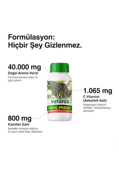 Vetorax Oğul Premiks 250 Ml Arılar İçin Konsantre Sıvı Yem Premiksi