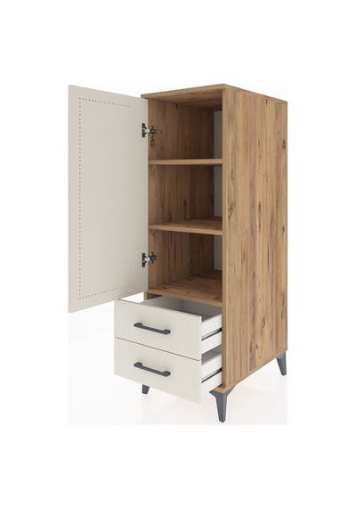 Kronos Dolap 3 Raflı 2 Çekmeceli Tek Kapaklı 44x59x134 Çam-aytaşı Atlas Çam