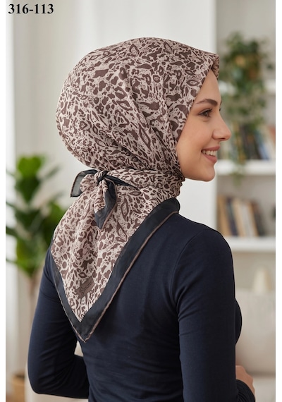 Sharell Desenli Soft Pamuk Eşarp 316-113 Çok Renkli