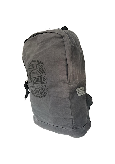 Old Cotton Cargo Kaliteli Vintage Disayn Laptop Bölmeli Sırt Gezi Çantası Leone Bag Oil 5100 Gri