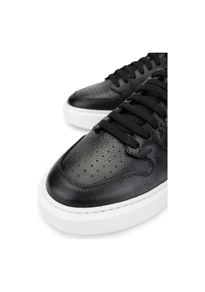Tamer Tanca Erkek Hakiki Deri Siyah Sneakers & Spor Ayakkabı 1093 054 Erk Ayk Y25 Sıyah Alk Siyah