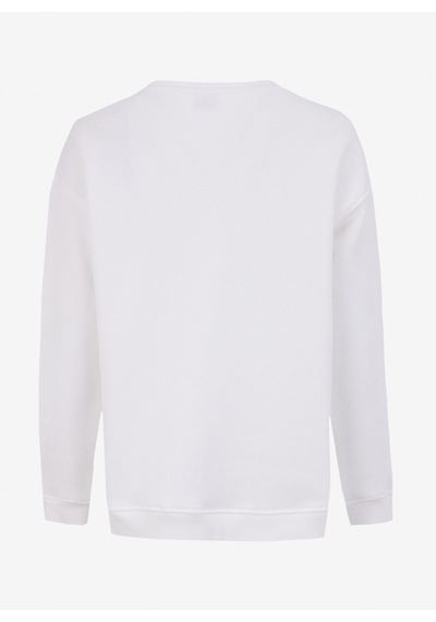 Mustang Ekru Kadın Bisiklet Loose Fit Nakışlı Sweatshirt M4wl-swt-1012