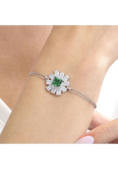 Effective Diamond Milano Rüyası Sentetik Zümrüt Taşlı Gümüş Bileklik