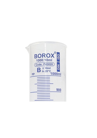Borox Plastik Mezür 1000 Ml Uzun Form - Mavi Skala
