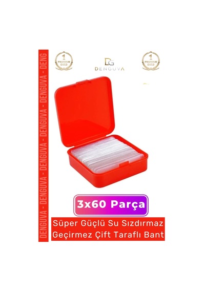 Özel Süper Güçlü Yapışkan Kolay Çıkarılabilir Çok Amaçlı 60 Parça Çift Taraflı Şeffaf Bant 3 Adet
