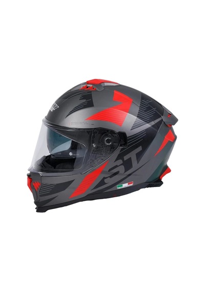 Sway Sw 865 St Kapalı Kask Gri - Kırmızı