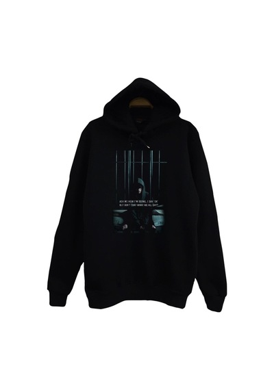 Nf Baskılı Kapüşonlu Sweatshirt Siyah