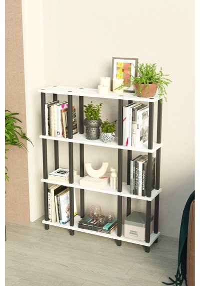Venora 4katlı Modern Kitaplık Dekoratif Çok Amaçlı Kitaplık Ve Organizer Çok Raflı Düzenleyici Beyaz Venora 4katlı Modern Kitaplık Dekoratif Çok Amaçlı Kitaplık Ve Organizer Çok Raflı Düzenleyici Beyaz