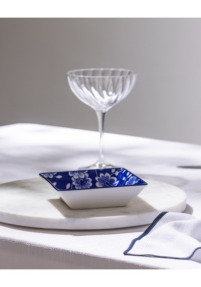 Madame Coco Reve Bleu Vista Kare Tabak - 12 Cm - Mavi/beyaz 8684427225912 Çok Renkli