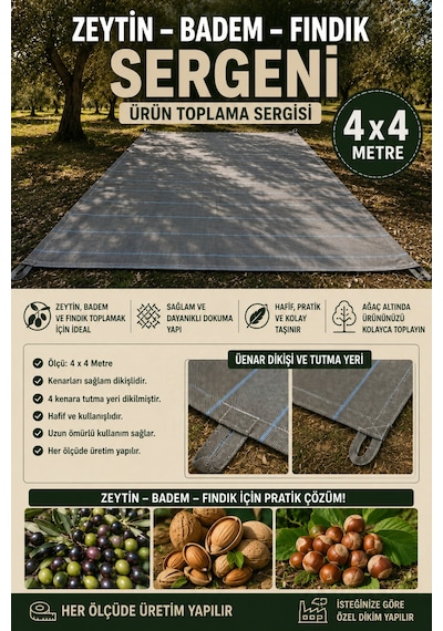 4 Mt X 4 Mt Zeytin Fındık Badem Sergeni Hafif Dayanıklı Ürün Toplama Sergisi Kenarları Dikişli, 4 Köşe Bağlama Halatlı Her Ölçüde Üretim Siyah-beyaz 4 Mt X 4 Mt Zeytin Fındık Badem Sergeni Hafif Dayanıklı Ürün Toplama Sergisi Kenarları Dikişli, 4 Köşe Bağlama Halatlı Her Ölçüde Üretim Siyah-beyaz