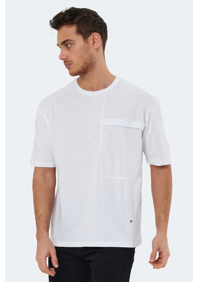 Slazenger Kaurı In Oversize Erkek Beyaz Tişört Beyaz