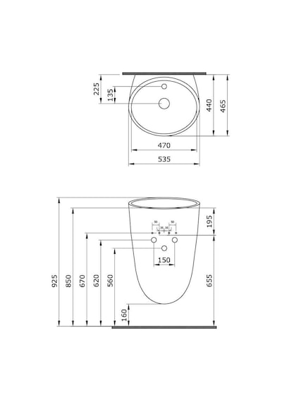 Bocchi Venezia Asma Monoblok Lavabo Parlak Siyah 1083-005-0126