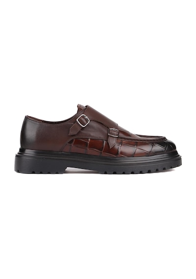 Shoetyle - Kahverengi Croco Deri Tokalı Erkek Klasik Ayakkabı 250-1616-762-kahverengi Kahverengi Shoetyle - Kahverengi Croco Deri Tokalı Erkek Klasik Ayakkabı 250-1616-762-kahverengi Kahverengi