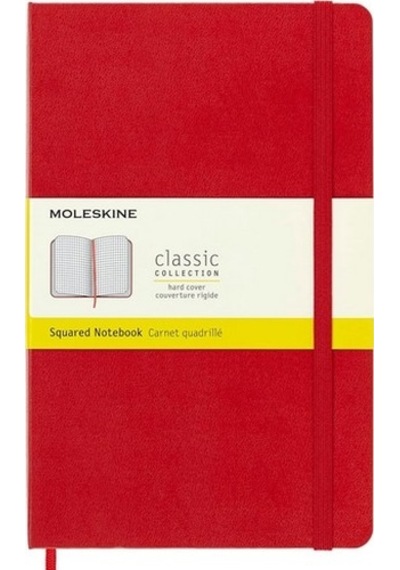 Moleskine Sert Kapak Defter Kırmızı Kareli - 13x21 - 0338