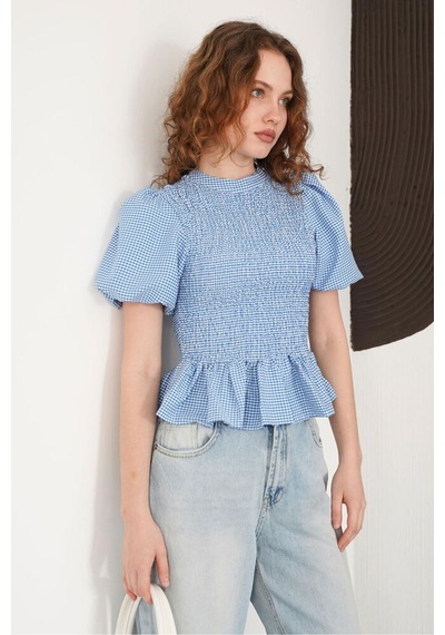Verymoda Gipeli Bisiklet Yaka T Bluz D2999 Saks