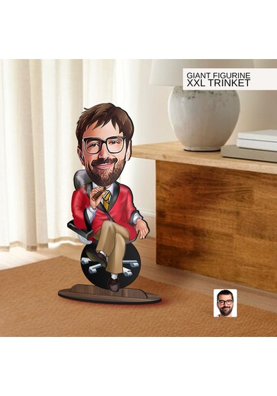 Bk Gift Kişiye Özel Boss Baba Karikatürlü Büyük Boy Ahşap Biblo-4 Arkadaşa Hediye , Sevgiliye Hediye, Kişiye Özel Biblolar