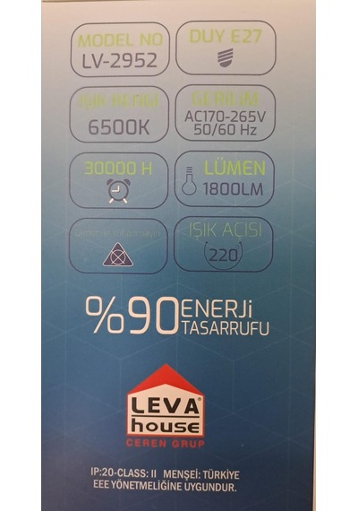 Leva Led Ampul Torch E27 Duy 20 W 1800 Lm Beyaz Işık 6500k Lv2952