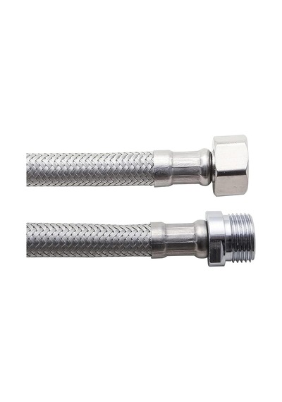 3/8"-3/8"e 20 Cm Paslanmaz Çelik Örgülü Flexible Bağlantı Hortumu 8x12 Dn8 -epdm